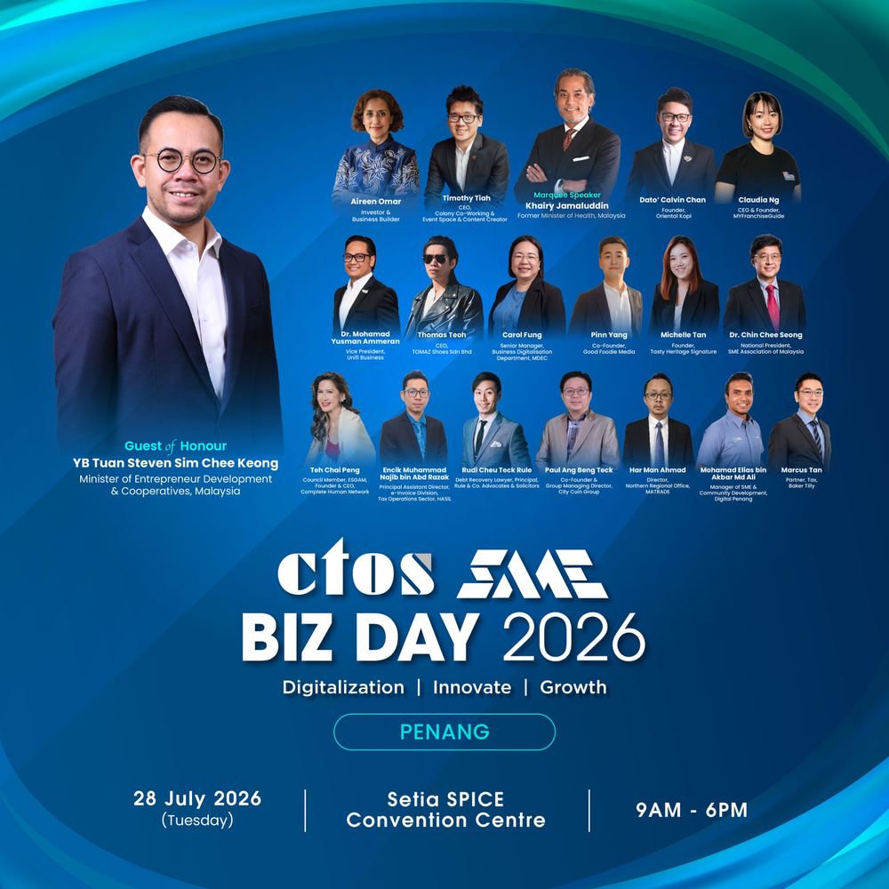 CTOS SME Biz Day 2026 speaker line-up featuring Claudia Ng